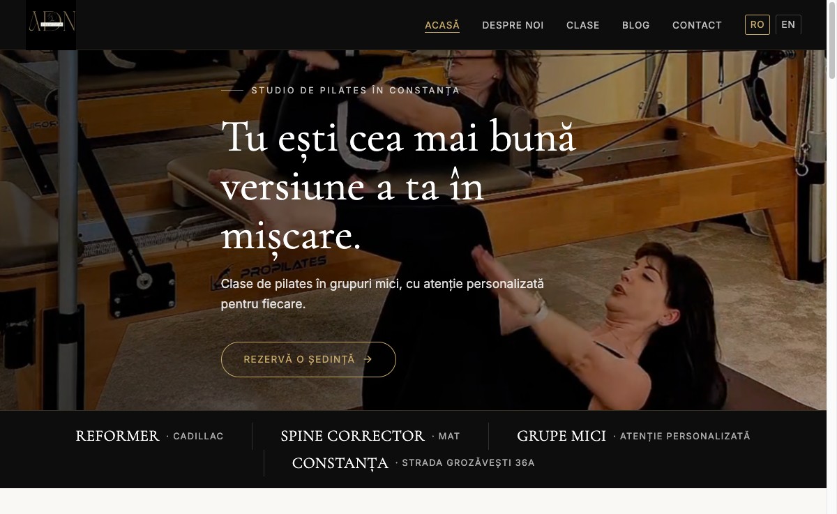 ADN Pilates website